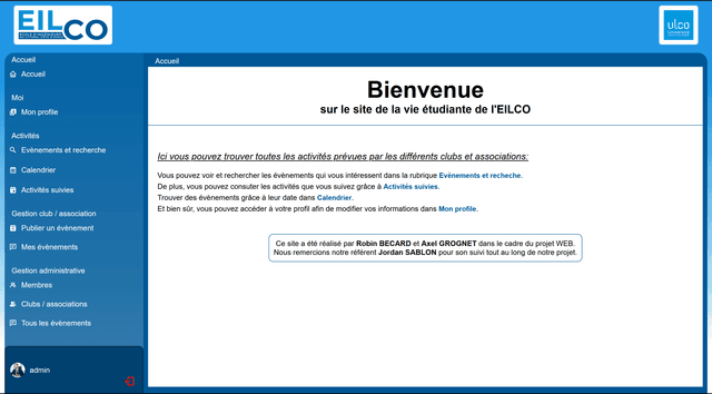 Site web pour la vie étudiante